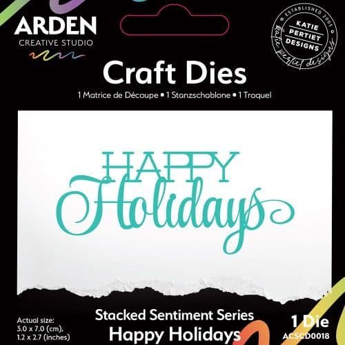 Arden Creative Studio Katie Pertiet Sentiment Series Stacked Die - Happy Holidays