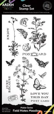 Arden Creative Studio - Maker Series 4x8 Inch Clear Stamp Set Field Notes Meadow