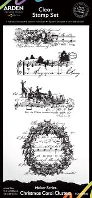 Arden Creative Studio Maker Series Christmas Carol Clusters 4in x 8in Clear Stamp Set