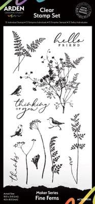 Arden Creative Studio Maker Series Fine Ferns 4in x 8in Clear Stamp Set