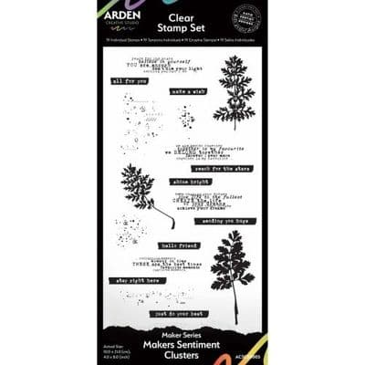 Arden Creative Studio Maker Series, Katie Pertiet, Clear Stamp Set - Makers Sentiment Clusters