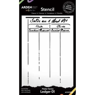 Arden Creative Studio Maker Series, Katie Pertiet, Stencil - Ledger 01