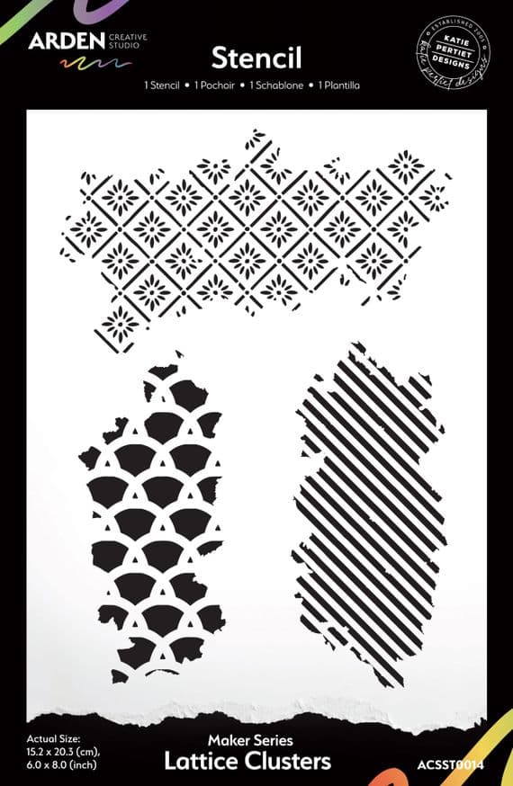 Arden Creative Studio Maker Series Lattice Clusters 6in x 8in Stencil