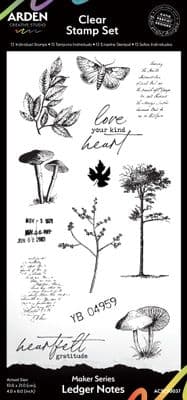Arden Creative Studio Maker Series Ledger Notes 4in x 8in Clear Stamp Set