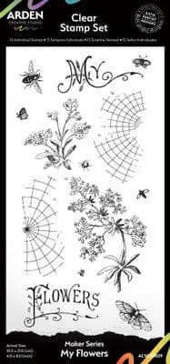 Arden Creative Studio Maker Series My Flowers 4in x 8in Clear Stamp Set