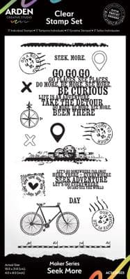 Arden Creative Studio Maker Series Seek More 4in x 8in Clear Stamp Set