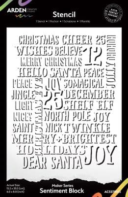 Arden Creative Studio Maker Series Sentiment Block 6in x 8in Stencil