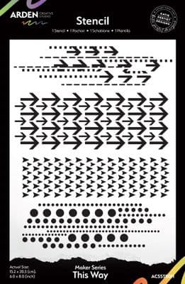Arden Creative Studio Maker Series This Way  6in x 8in Stencil