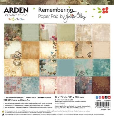Arden Creative Studio  Remembering... 12in x 12in Paper Pad