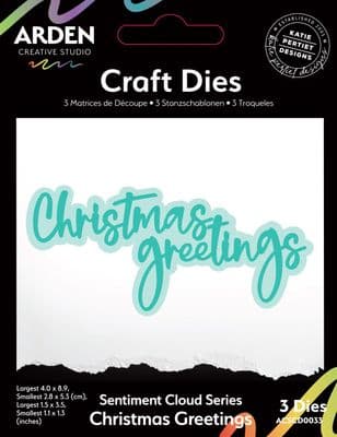 Arden Creative Studio Sentiment Cloud Series Christmas Greetings Craft Die Set