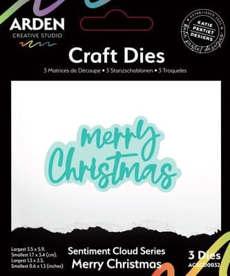 Arden Creative Studio Sentiment Cloud Series Merry Christmas Craft Die Set