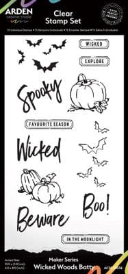 Arden Creative StudioWicked Woods Batty 4in x 8in Clear Stamp Set