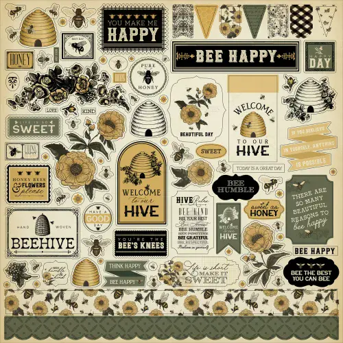 Carta Bella - Honey Bee 12" x 12" Element Sticker Sheet