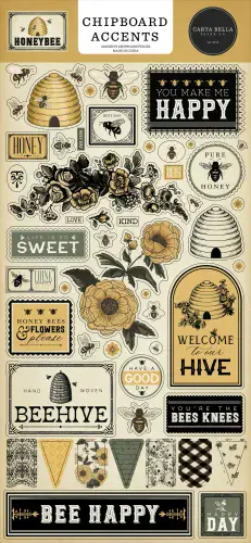 Carta Bella - Honey Bee 12" x 6" Chipboard Accents