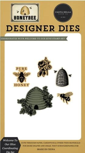 Carta Bella - Honey Bee Small Die Set Welcome To Our Hive