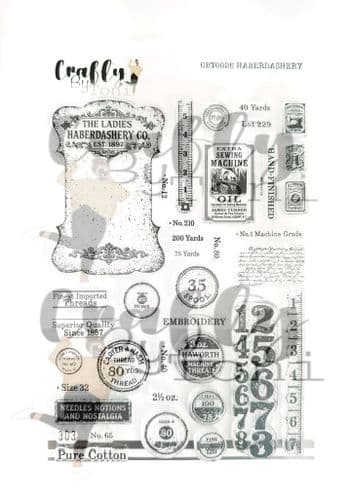 CBT0026-Crafty by Toni  A5 Stamp Set-Haberdashery