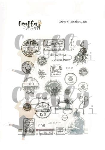 CBT0027-Crafty by Toni  A6 Stamp Set Embroidery