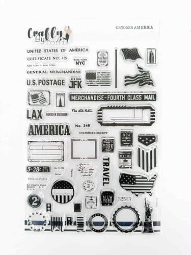 CBT0028-Crafty by Toni  A5 Stamp Set America