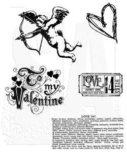 CMS082 Tim Holtz Cling Mounted Stamp Set -  Love Struck