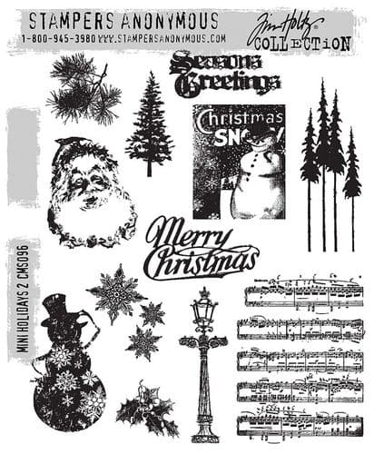 CMS096 Tim Holtz Cling Mounted Stamp Set - Mini Holidays #2