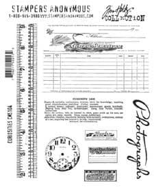 CMS104 Tim Holtz Cling Mounted Stamp Set - Curiosities