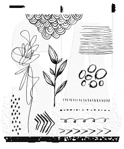CMS362  Tim Holtz Cling Mounted Stamp Set - Media Marks 1