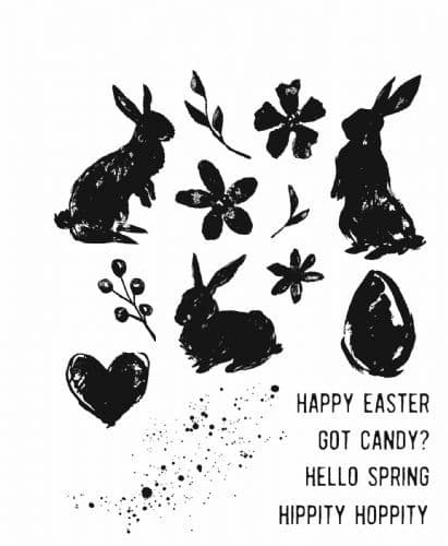 CMS393 Tim Holtz Cling Mounted Stamp Set - Spring Shadows