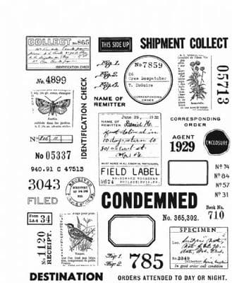 CMS396 Tim Holtz Cling Mounted Stamp Set - Field Notes