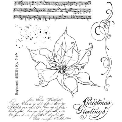 CMS426 Tim Holtz Cling Mounted Stamp Set - The Poinsettia