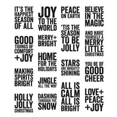CMS440 Tim Holtz Cling Mounted Stamp Set - Bold Tidings Mini