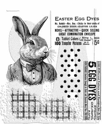 CMS478 Tim Holtz Cling Mounted Stamp Set - Mr Rabbit