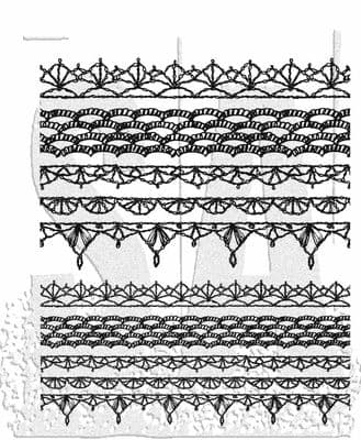 CMS480 Tim Holtz Cling Mounted Stamp Set - Crochet Trims