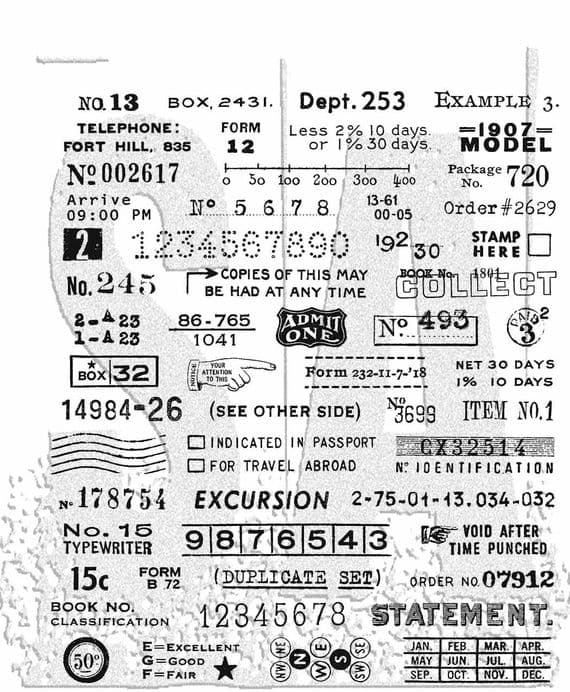 CMS488 Tim Holtz Cling Mounted Stamp Set - Tidbits