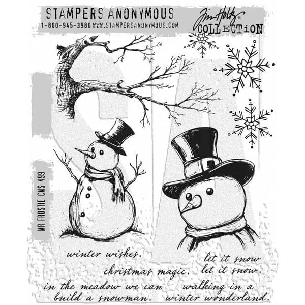 CMS499 Tim Holtz Cling Mounted Stamp Set - Mr Frostie