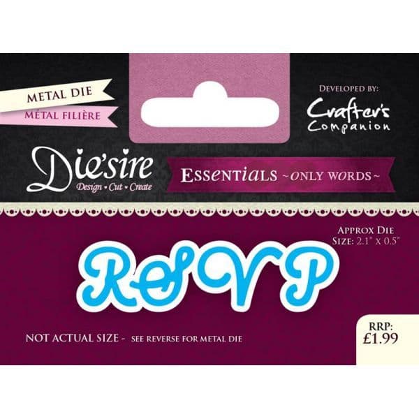 Crafters Companion Die'sire Essentials Only Words Die - RSVP