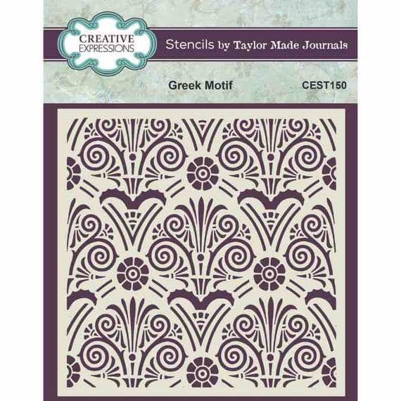Creative Expressions - 6 in x 6 in Stencil by Taylor Made Journals - Greek Motif