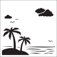 Creative Expressions - 6 in x 6 in Stencil - Palm Trees by Sue Wilson