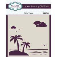 Creative Expressions - 6 in x 6 in Stencil - Palm Trees by Sue Wilson