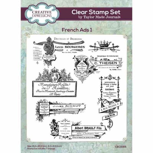 Creative Expressions - Clear Stamp Set by Taylor Made Journals - French Ads 1