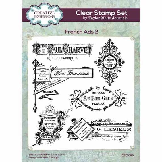 Creative Expressions - Clear Stamp Set by Taylor Made Journals - French Ads 2