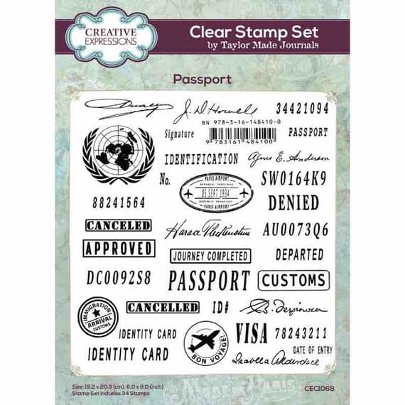 Creative Expressions - Clear Stamp Set by Taylor Made Journals - Passport
