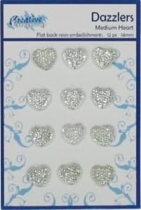 Creative Expressions Finishing Touches Dazzlers - 14mm Hearts (12 pack)