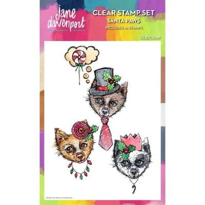 Creative Expressions - Jane Davenport - 6 in x 8 in Clear Stamp Set - Santa Paws