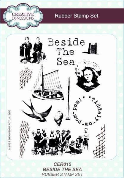 Creative Expressions Mixed Media Pre Cut Mounted Rubber Stamp Set - Beside The Seaside