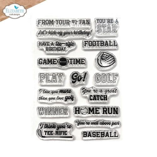 CS412 Elizabeth Craft Designs - Clear Stamps - Good Times Sport Sentiments