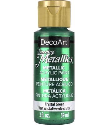DecoArt Dazzling Metallic Acrylic Paint 2oz - Crystal Green