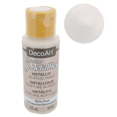 DecoArt Dazzling Metallic Acrylic Paint 2oz - White Pearl