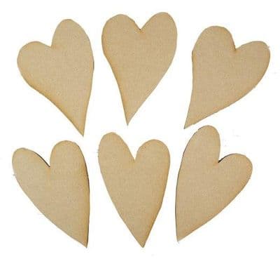 Dimensional Art Mdf Mixed Hearts pack of 6