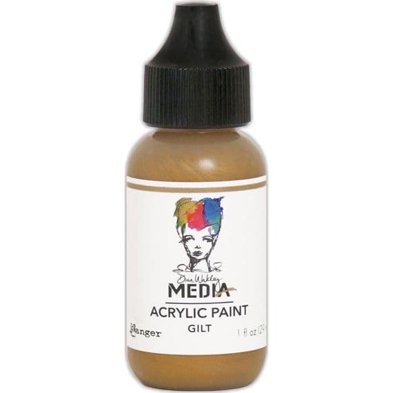 Dina Wakley Media Heavy Body Metallic  Acrylic Paint 1oz - Mineral
