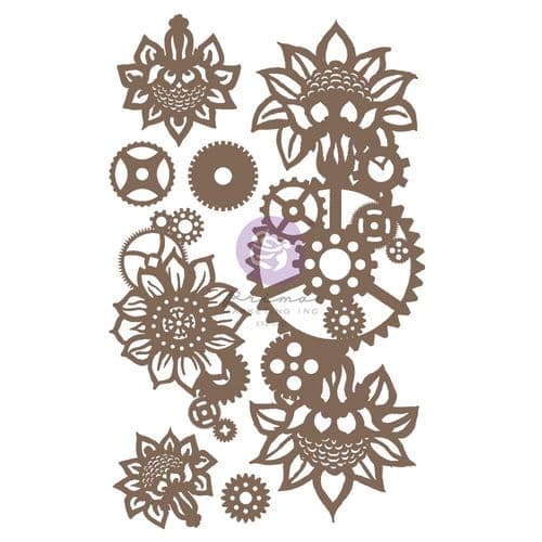 Finnabair Prima Decorative Chipboard – Machine Floral Decors – 7 pcs